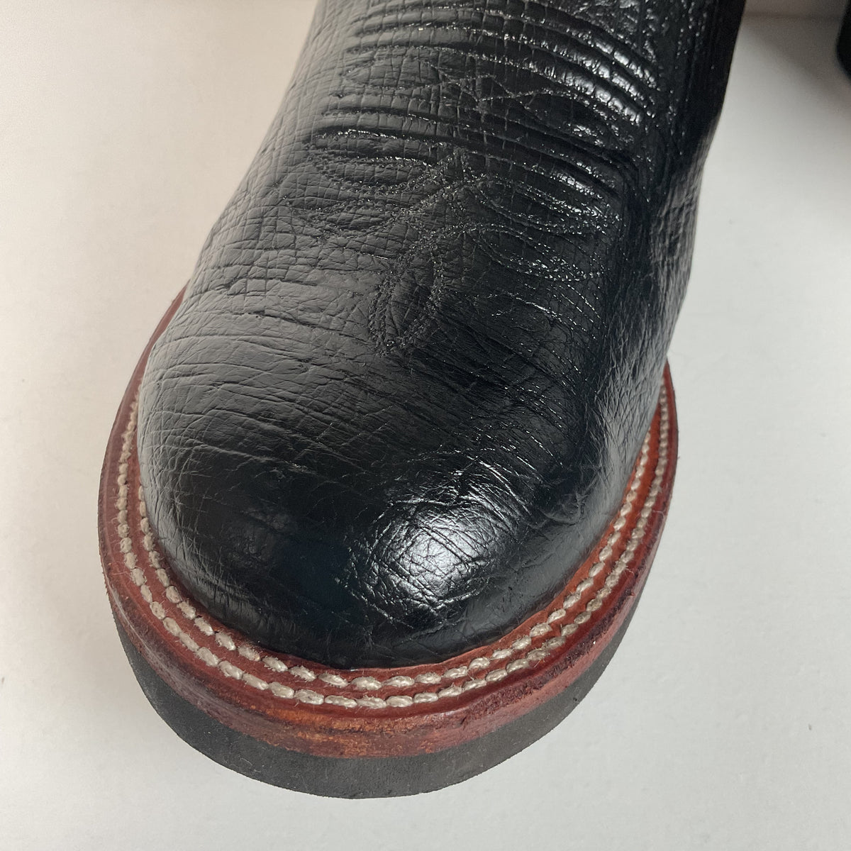 Larry Mahan Smooth Ostrich Roper Boots | Exotic | Crepe Sole | Men’s 13 D