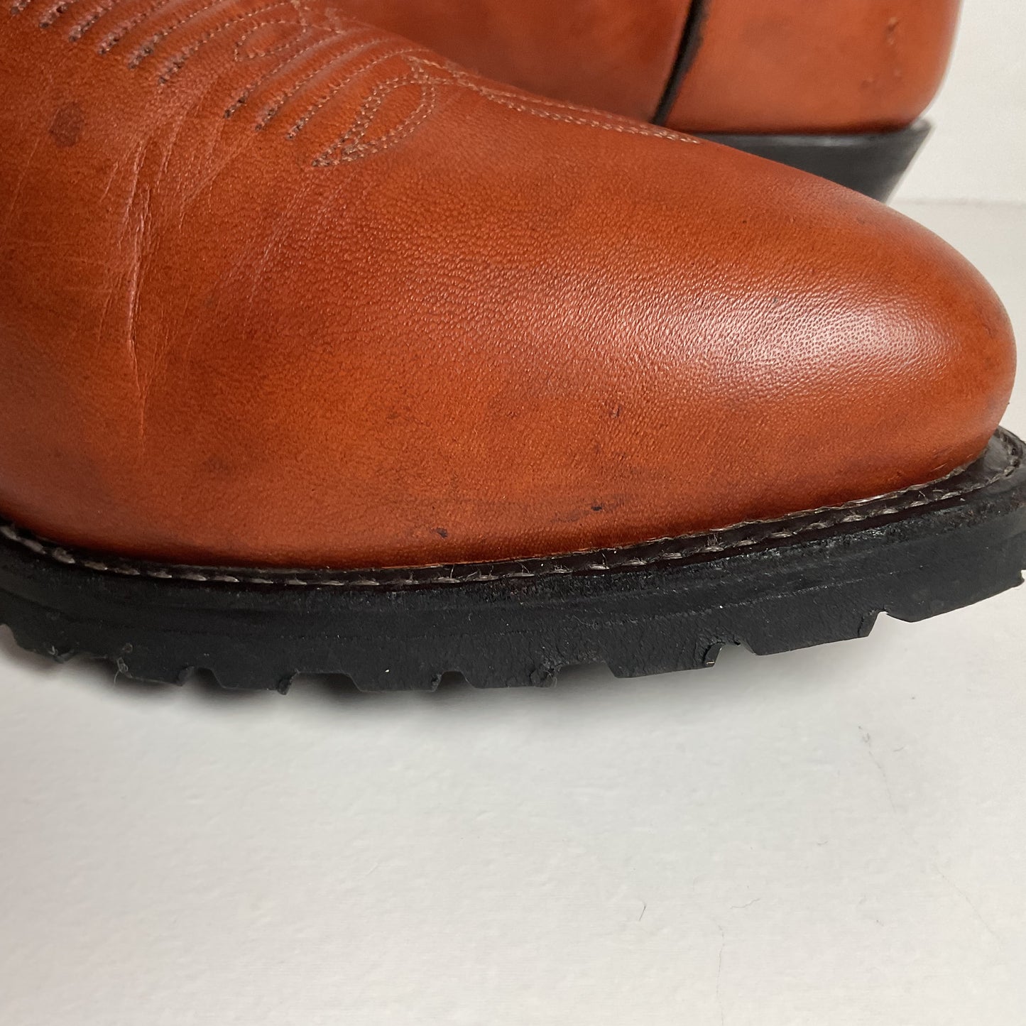 Tony Lama Classic Brown Cowboy Boots | Vibram Lug | 12 D
