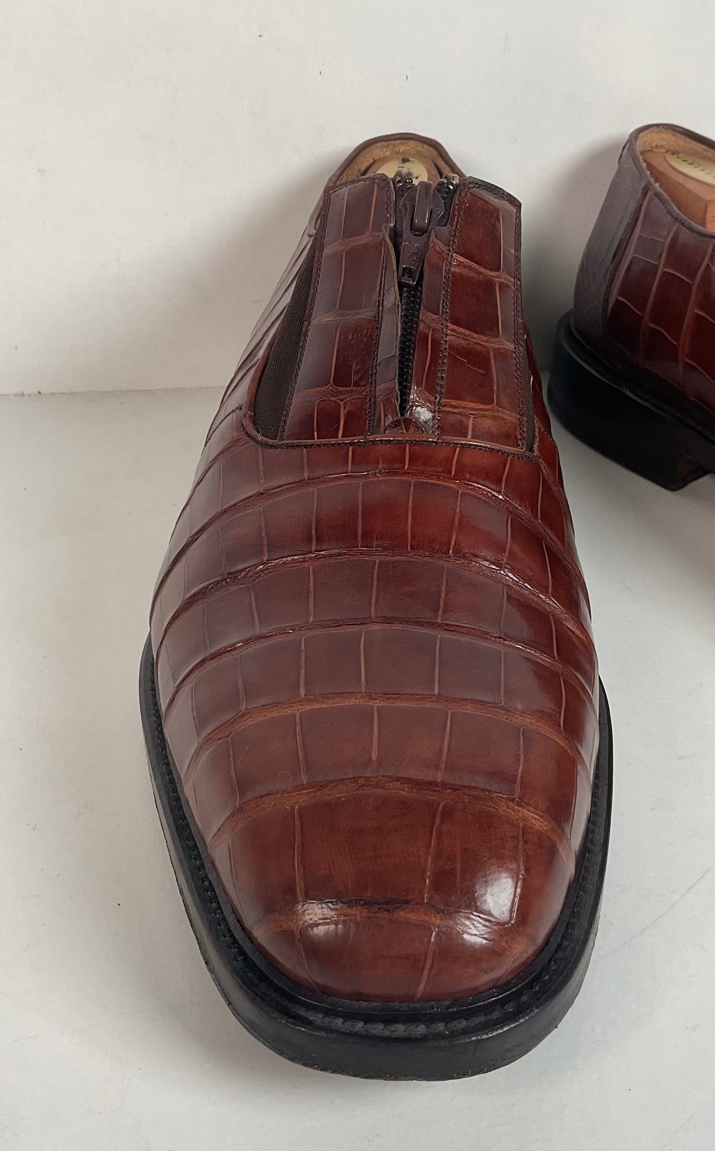 Avventura Exotic Caiman Crocodile Loafers 14 M Zipper