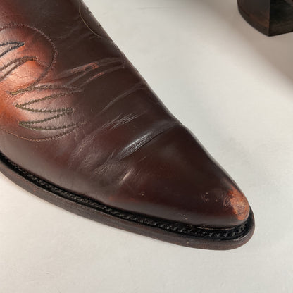 Vintage Texas Thunderbird Cowboy Boots | Rainbow Peacock | USA Made | 70s | 10 D