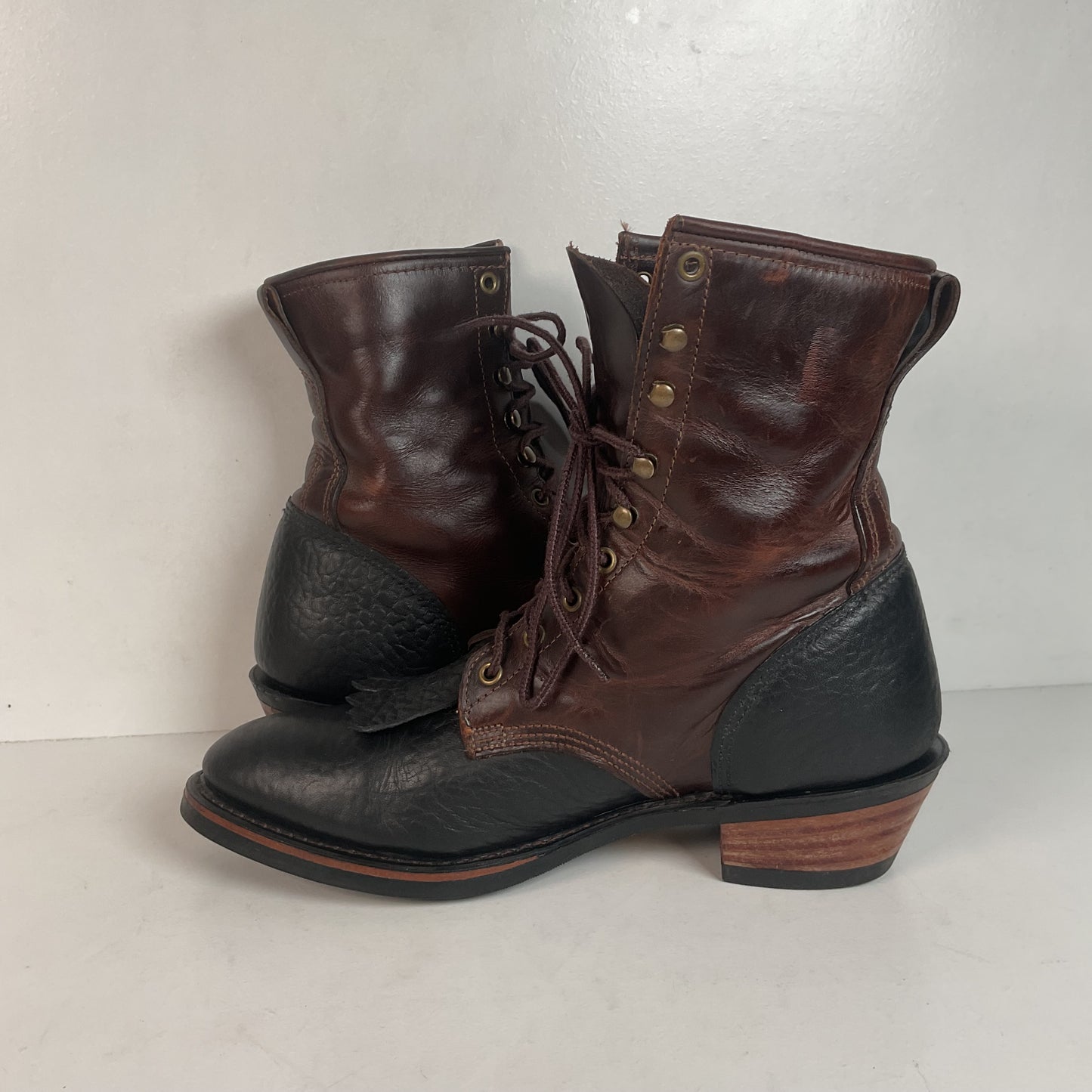 Vintage Durango Kiltie Packer Boots 10.5 D USA Made Bullhide
