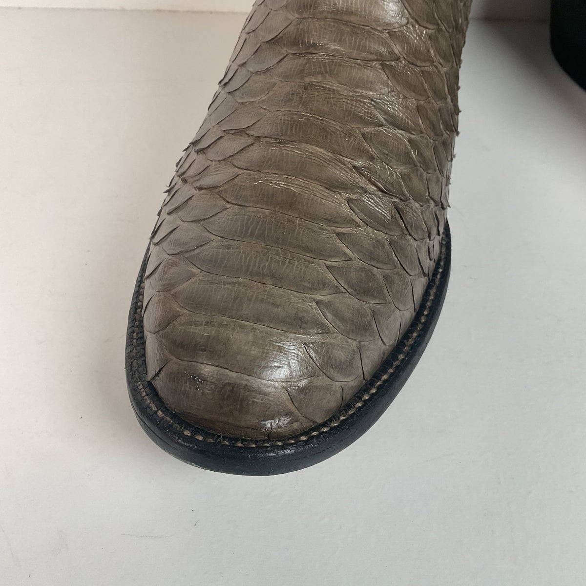 Vintage Sanders Python Snakeskin Cowboy Boots | Grey | Men’s 10 D