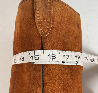 1970s Texas Suede Harness Boots 9 D USA Made Rough Out