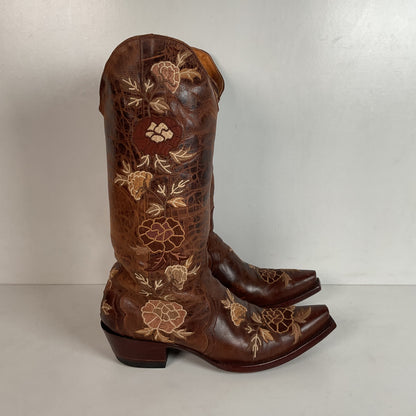 Old Gringo Brown Wildflower Cowgirl Boots 6.5 B