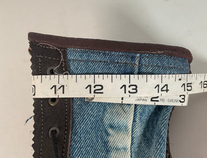 Denim Packer Boots | Caiman Cap Toe | Shark Skin Collar | Men’s 8 | Women’s 9.5