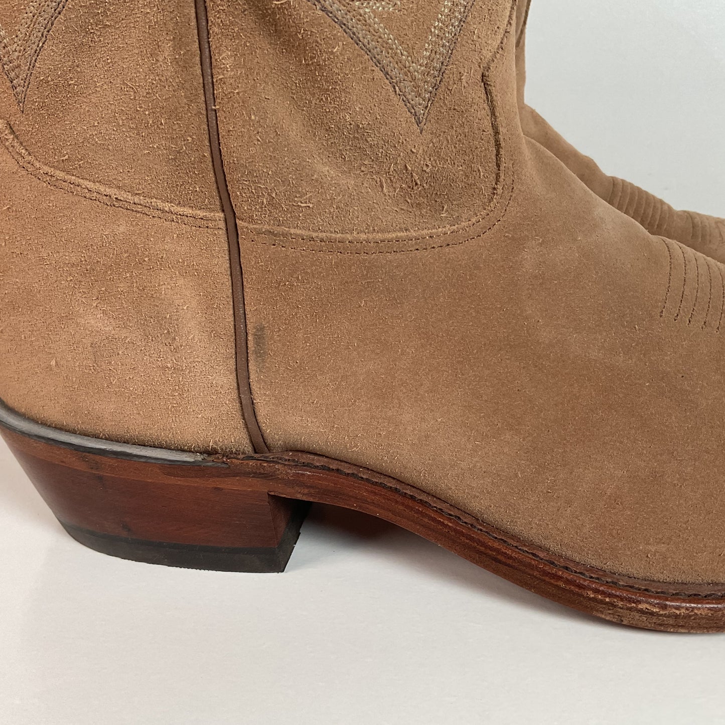 Tony Lama Suede Cowboy Boots | USA Made | Sand Mojave | 11.5 EE