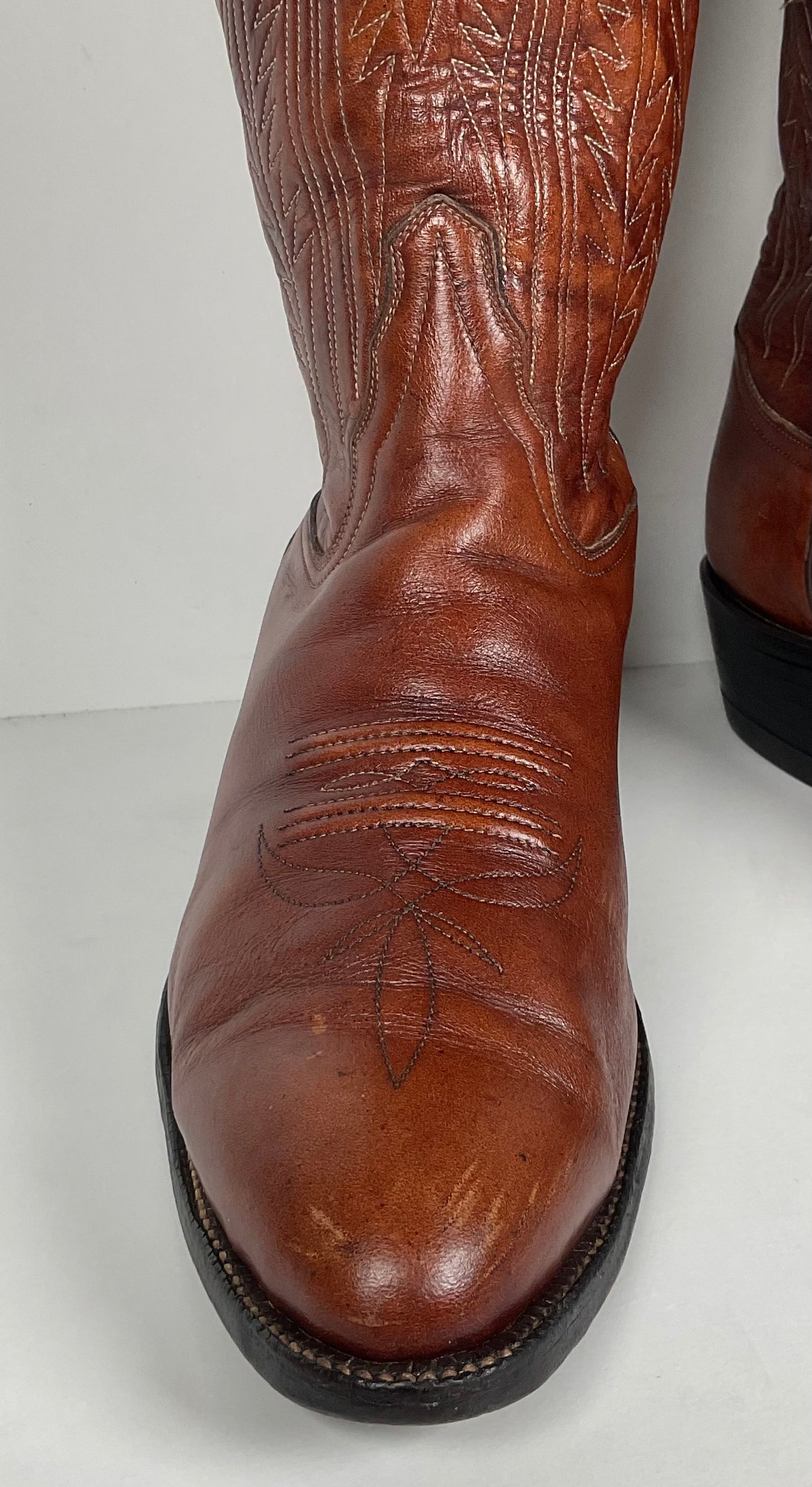 Vintage Tony Lama Cowboy Boots | Chocolate Cow | 1980s | Men’s 10 D