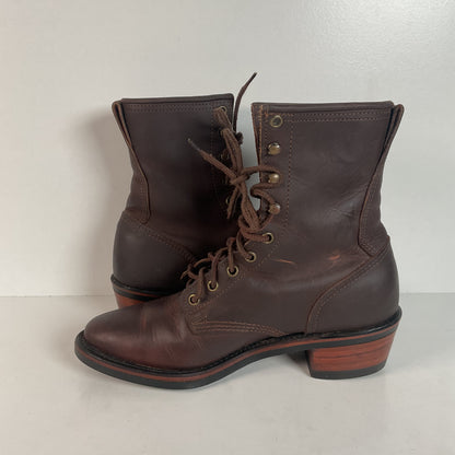 Vintage Santa Fe Western Packer Boots | Apache | Lace Up | USA Made | Women’s 9 M