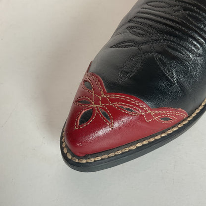 Vintage Dingo Acme Wingtip Cowgirl Boots 7 M USA Made Tooled Inlay