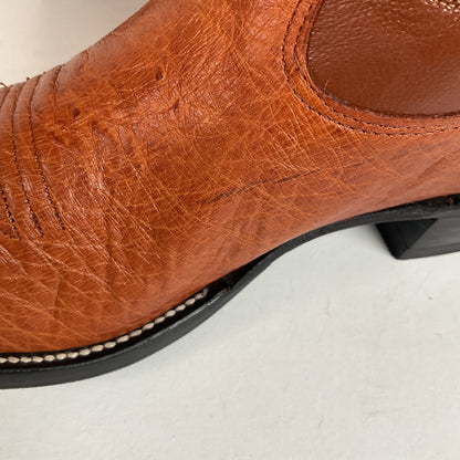 Vintage Nocona Exotic Smooth Ostrich Cowboy Boots Men’s 10.5 C Peanut Brittle