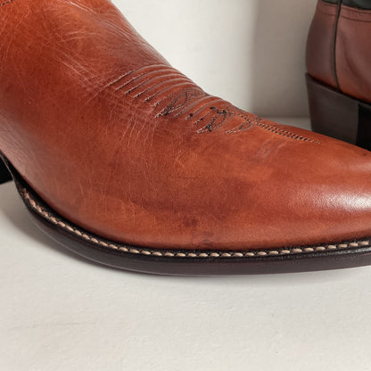Vintage Larry Mahan Cowboy Boots | Chocolate Cow | USA Made | Men’s 9 D