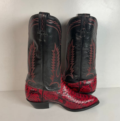 Tony Lama Women’s Viper Snakeskin Cowgirl Boots 9 M Back Cut