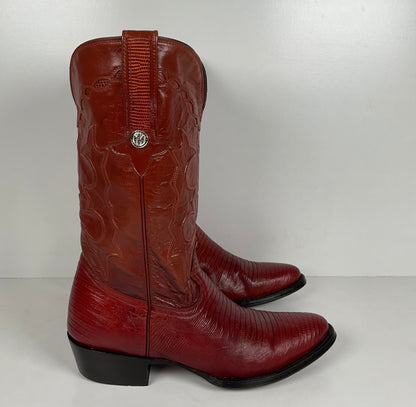 Montana Teju Lizard Cowboy Boots | Tooled Inlays | Men’s 9 D