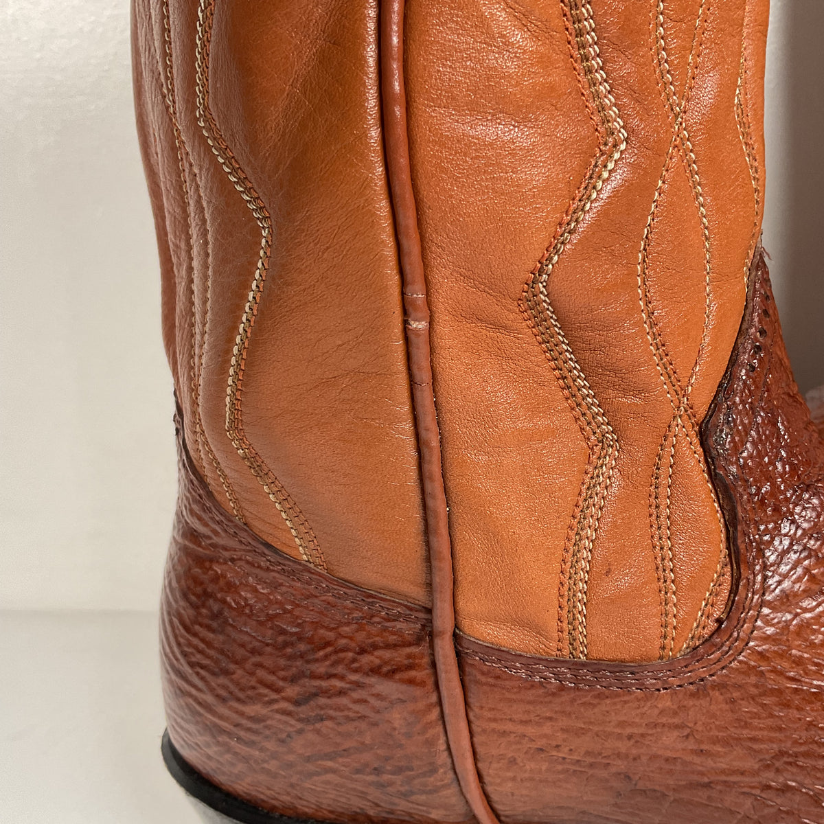 Vintage Sanders Shark Skin Cowboy Boots | Exotic | 1970s | Men’s 9 D