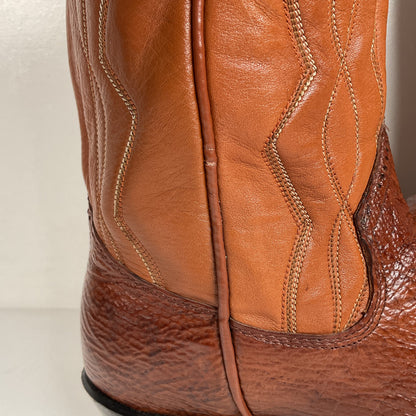 Vintage Sanders Shark Skin Cowboy Boots | Exotic | 1970s | Men’s 9 D