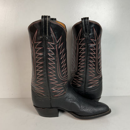 1970s Tony Lama Elephant Print Cowboy Boots 10 USA Made Gold Label