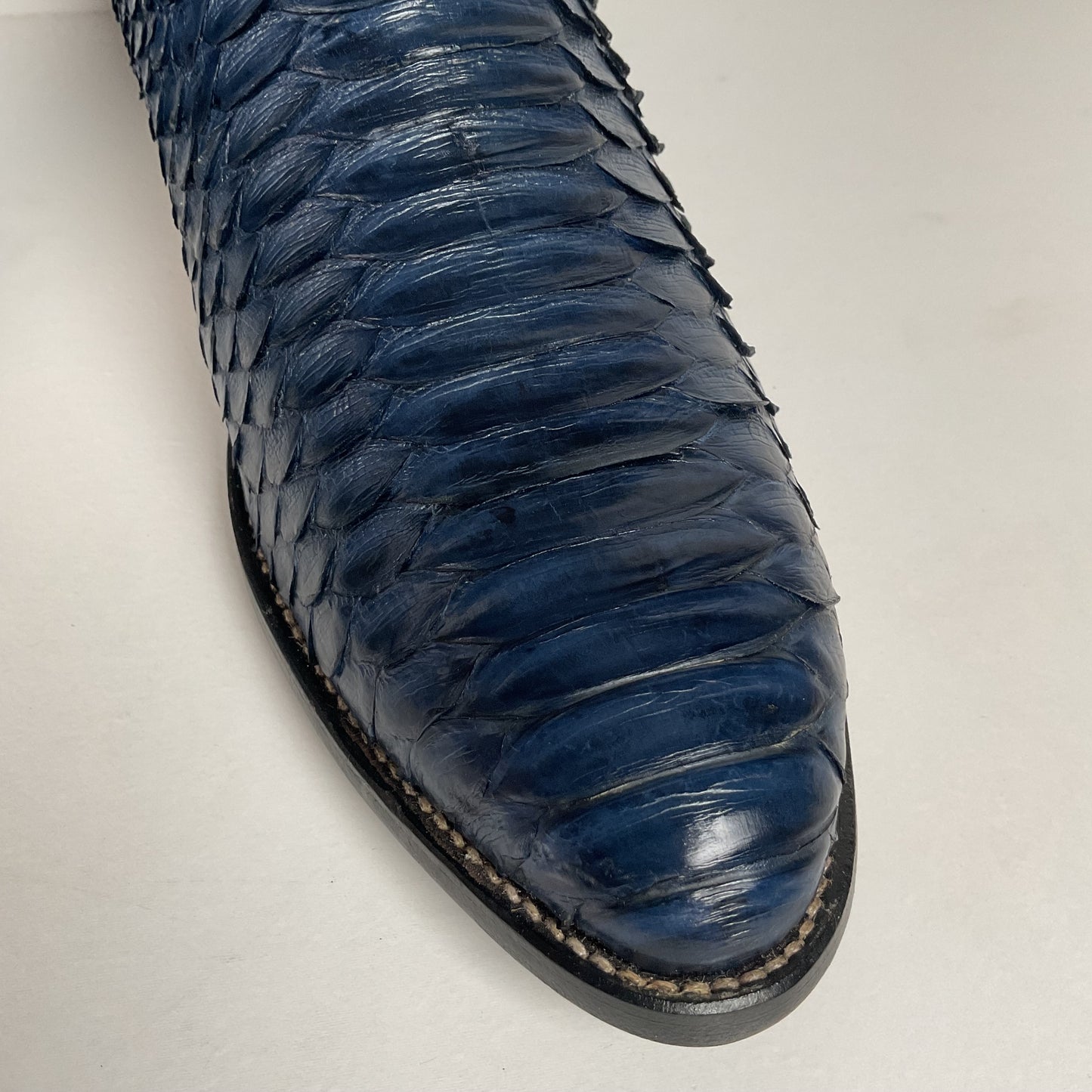 Vintage Nocona Python Snakeskin Cowboy Boots | USA Made | Royal Blue | 9.5 D