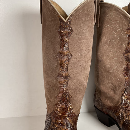 Vintage Dan Post Anaconda Cowgirl Boots | Metallic | USA Made | Women’s 7.5 M