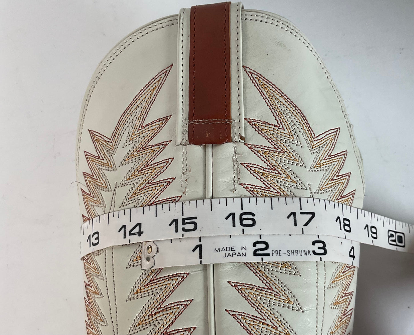 Hondo Calfskin Leather Cowgirl Boots 10 B White Upper