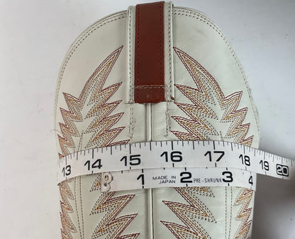 Hondo Calfskin Leather Cowgirl Boots 10 B White Upper