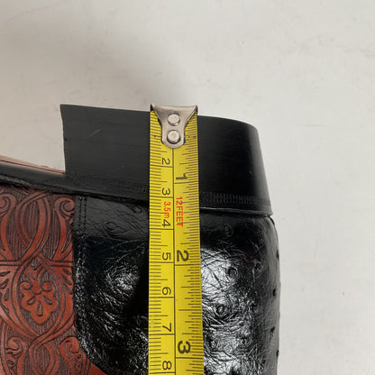Vintage Lorenzo Banfi Ostrich Quill Bucket Boots | Tooled | Exotic | Men’s 9.5 M