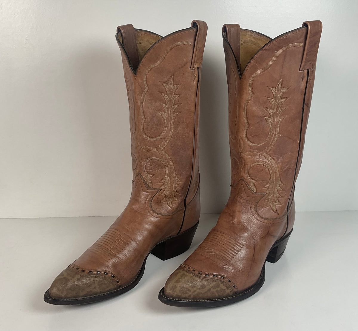 Vintage Tony Lama Elephant Wingtip Cowboy Boots | Gold Label | Exotic | Men’s 9 EE