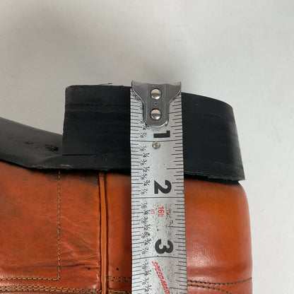 1960s Cowtown Handmade Cowboy Boots 13.5 D Pumpkin Orange Lizard Wingtip