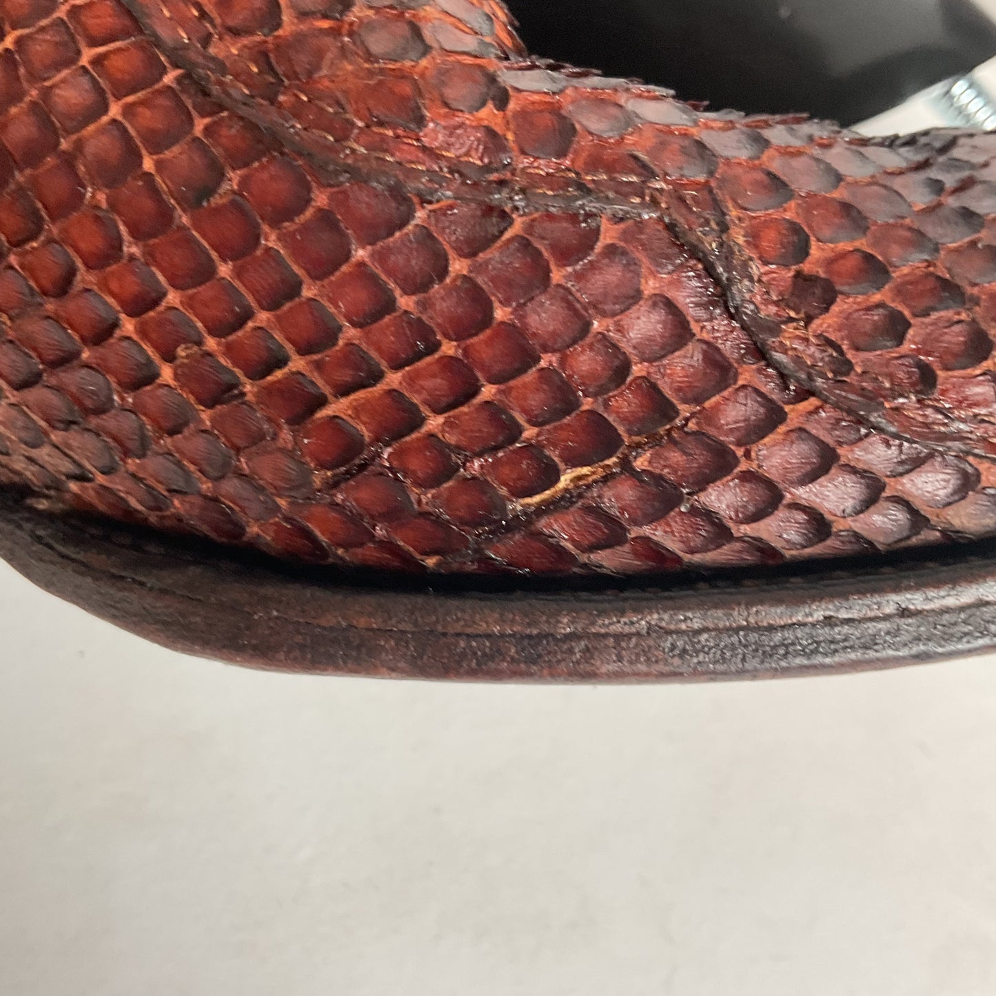 Tony Lama Anaconda Cowboy Boots | Exotic Snakeskin | Thrashed | Gold Label | 9.5