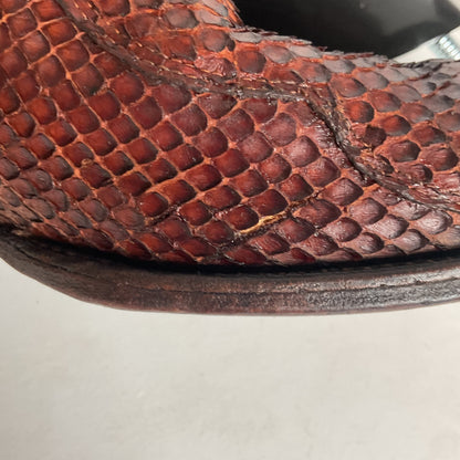 Tony Lama Anaconda Cowboy Boots | Exotic Snakeskin | Thrashed | Gold Label | 9.5