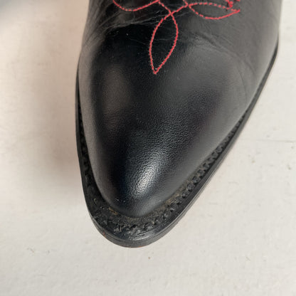 Vintage Dan Post For Code West Cowgirl Boots | Tooled Green Upper | Women’s 10 M