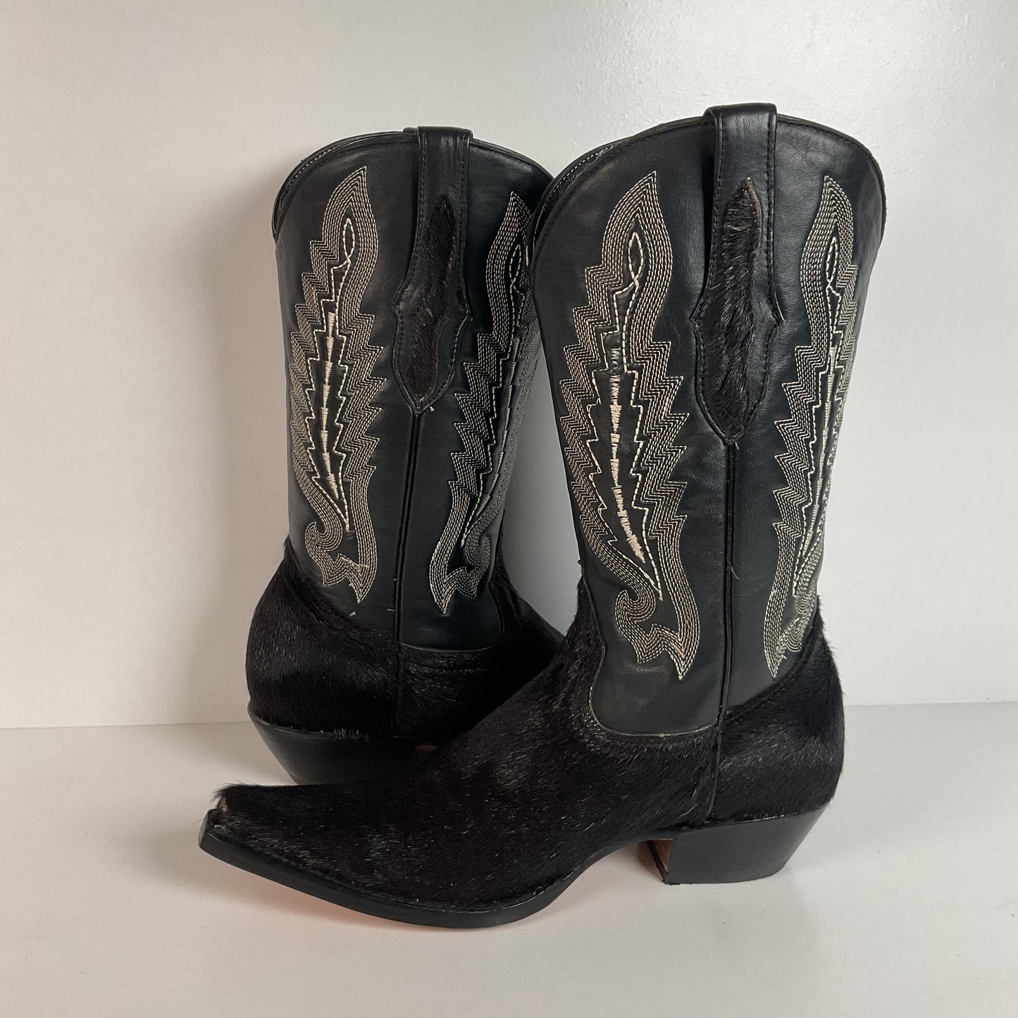 Pony Hair on Cowhide Cowgirl Boots | Black | Women’s 7.5