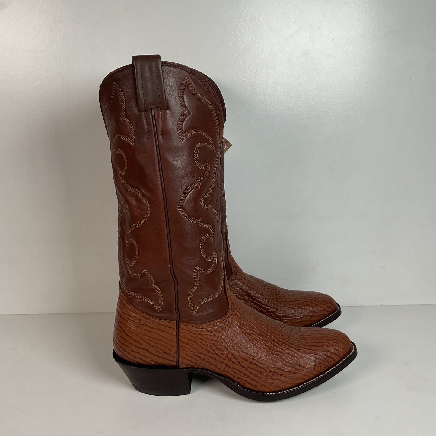 Vintage Nocona Shark Skin Cowboy Boots 9 E USA Made Exotic