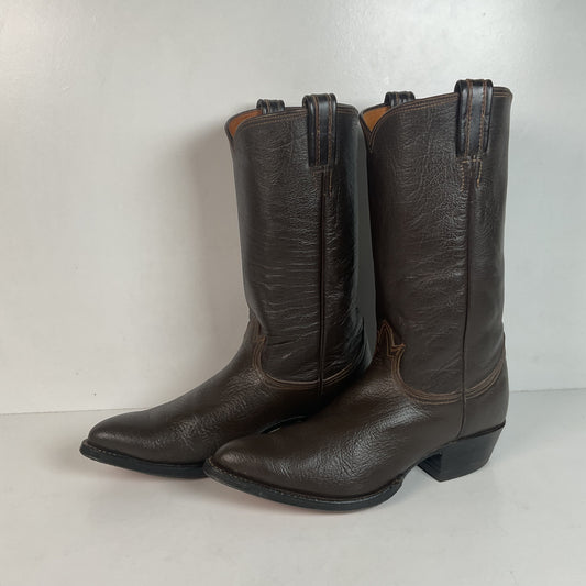 1960s Tony Lama Water Buffalo Cowboy Boots 8.5 D Gold Label Exotic