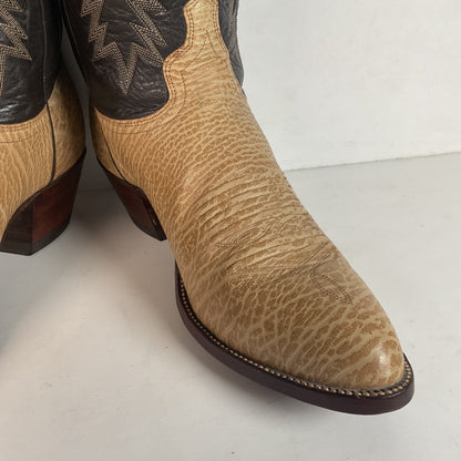 Vintage J Chisholm Tall Buckaroo Cowboy Boots 11 D USA Made Punchy