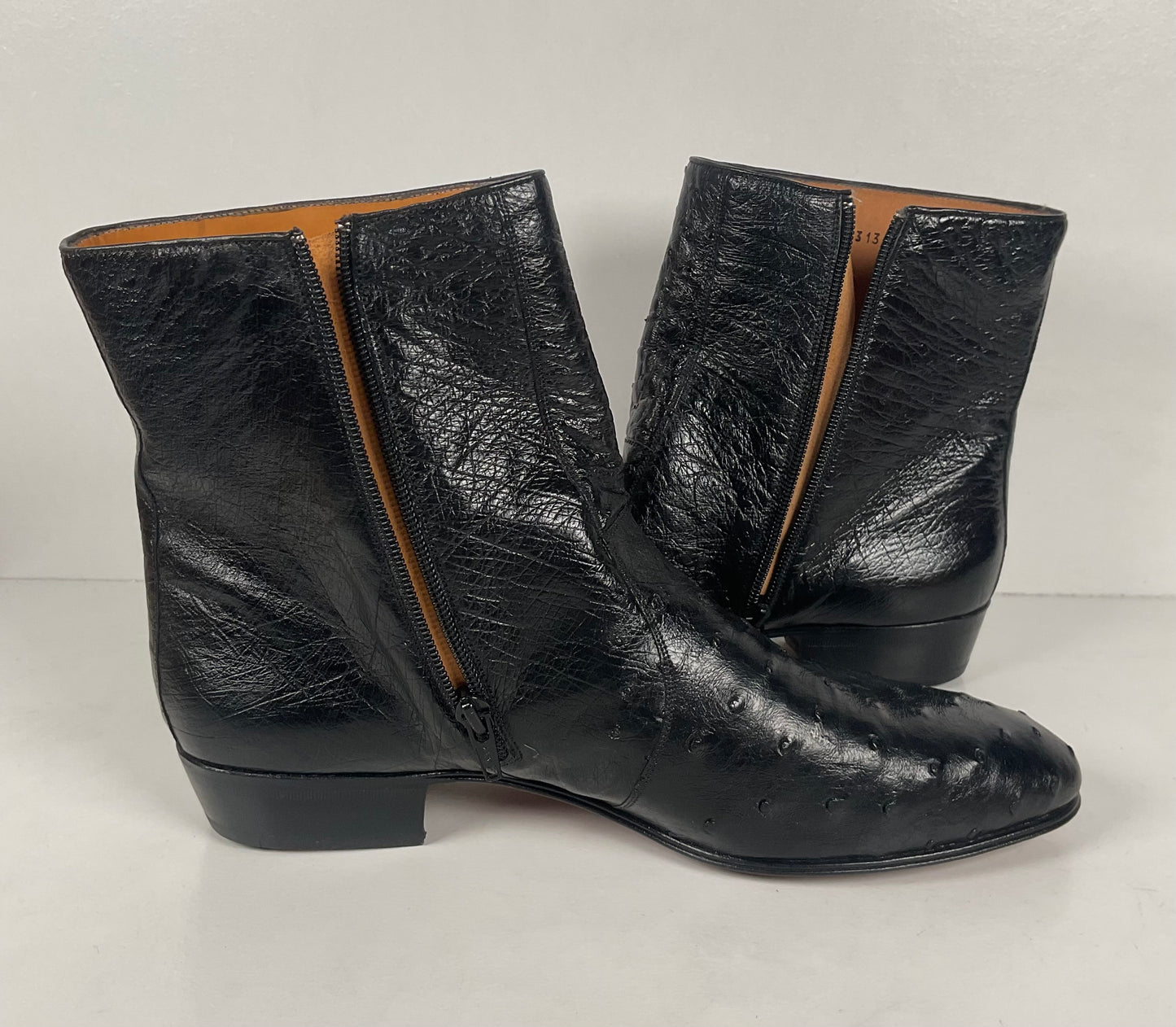 Mezlan for Avventura | Chelsea Zipper Boots | Exotic Ostrich Quill | Men’s 10.5