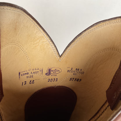 Vintage Justin Roper Boots | Cowboy | USA Made | Brown | Men’s 12 EE