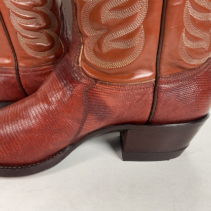 Vintage Tony Lama Teju Lizard Cowboy Boots | Gold Label | Narrow | Men’s 9.5 B