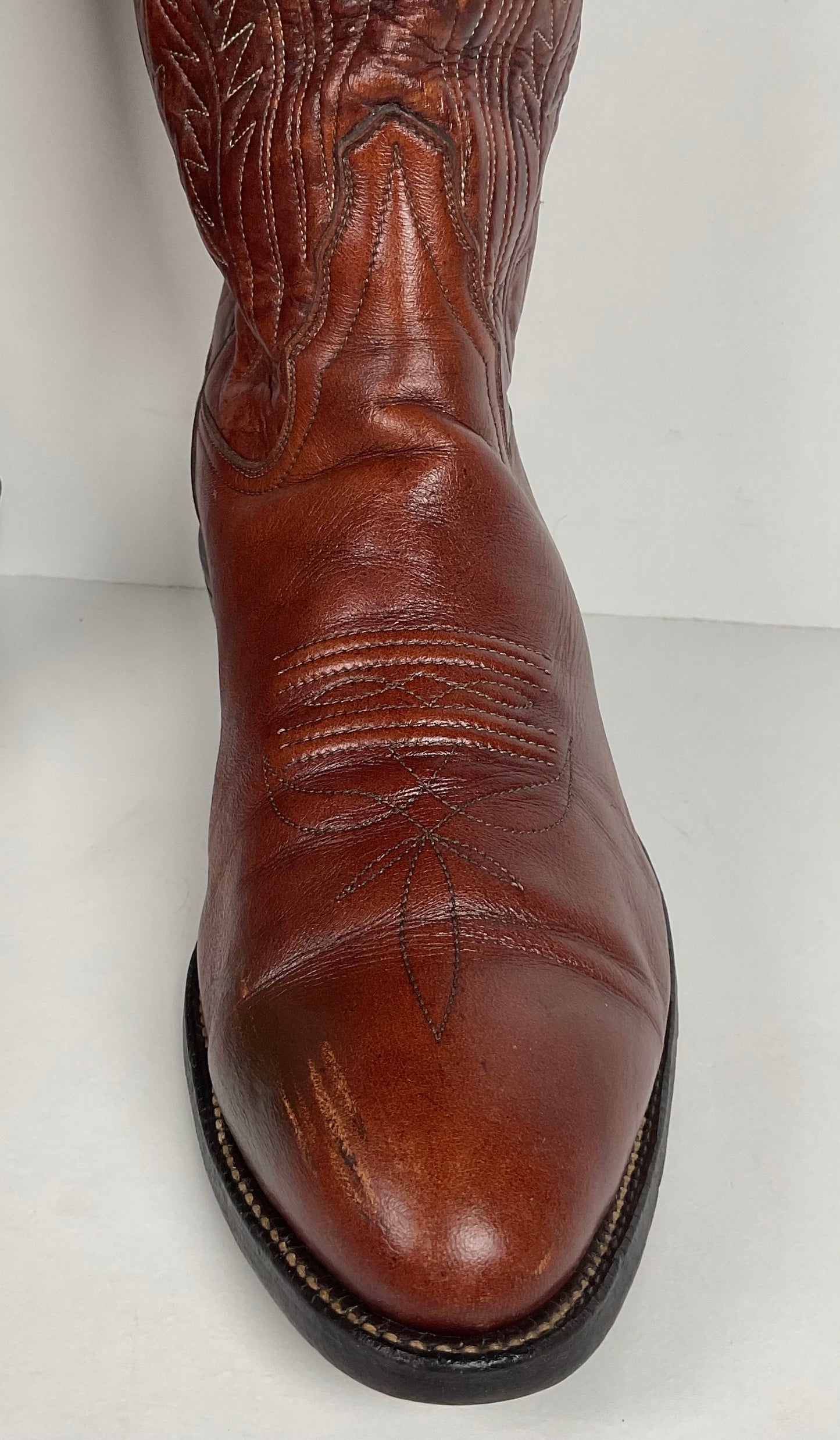Vintage Tony Lama Cowboy Boots | Chocolate Cow | 1980s | Men’s 10 D