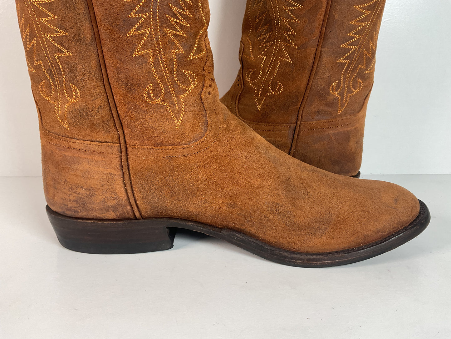 Rios Of Mercedes Kudu Suede Roper Boots | USA Made | Waxy | 12 D