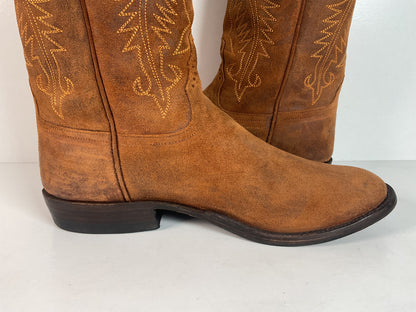 Rios Of Mercedes Kudu Suede Roper Boots | USA Made | Waxy | 12 D