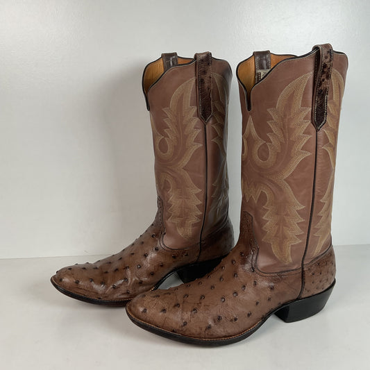 Vintage Rios of Mercedes Ostrich Quill Cowboy Boots | Exotic | Men’s 10.5 D