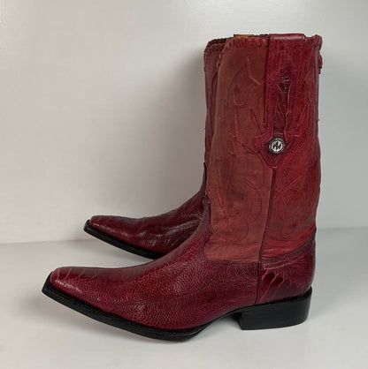 Montana Ostrich Leg Cowboy Boots | Exotic | Tooled Inlay | Men’s 6 | Women’s 7.5