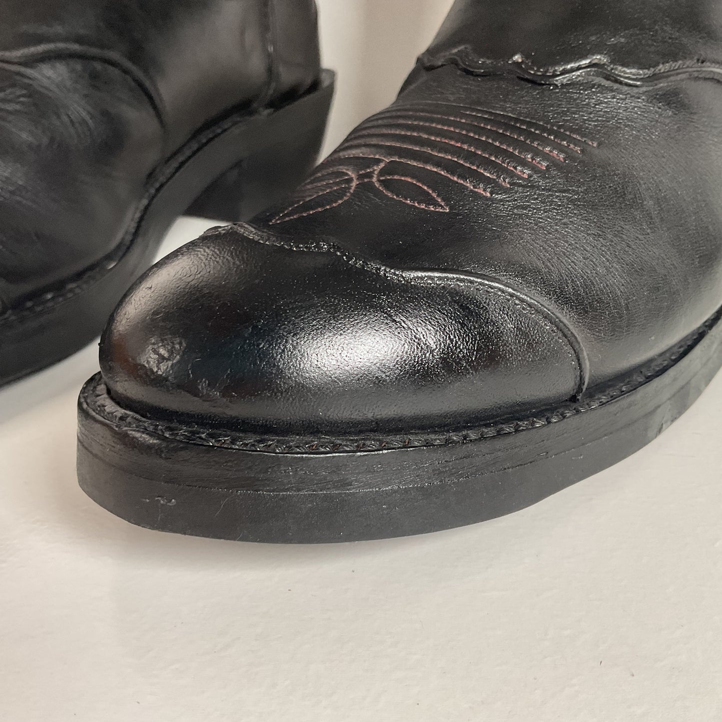 Olathe Tall Buckaroo Boots | Black | Thick Hide | USA Made | Men’s 9.5 D