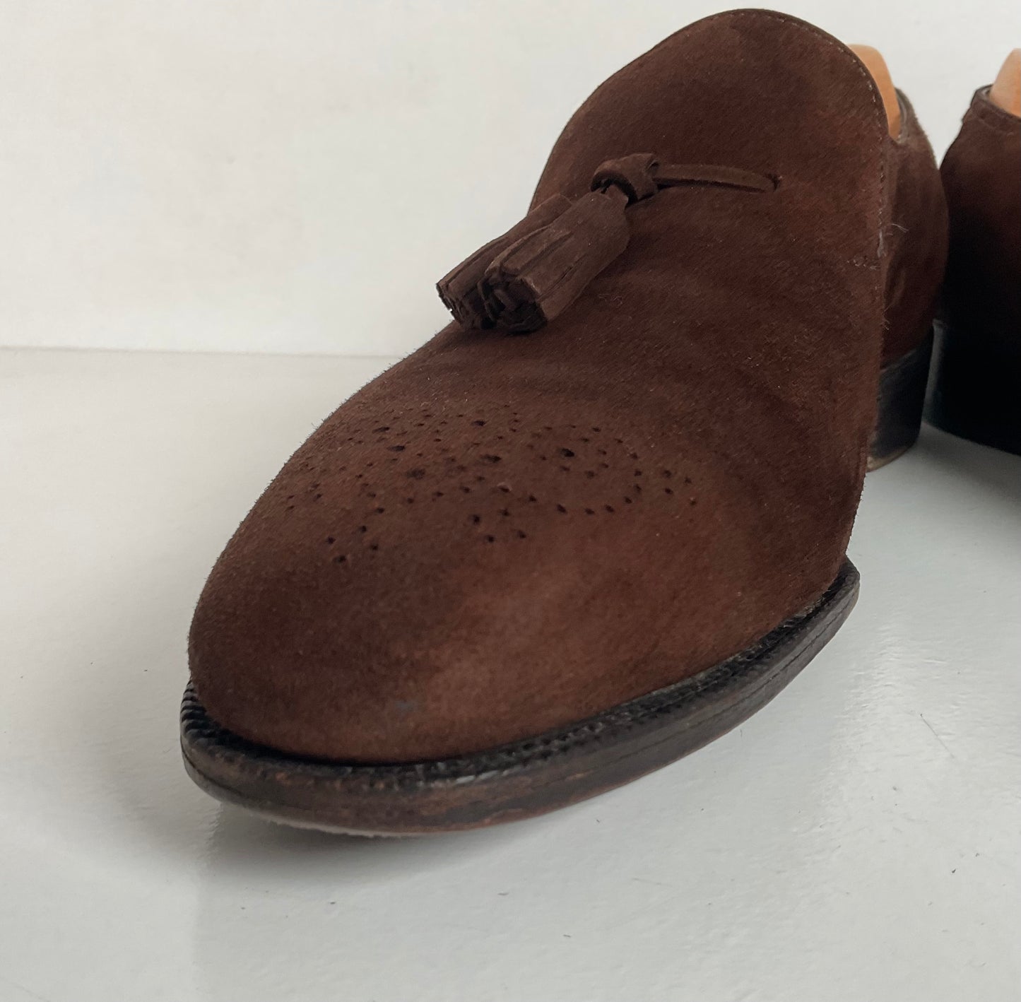 John Lobb Suede Tassel Loafers | Madison | UK 7.5 E | US 8.5 D