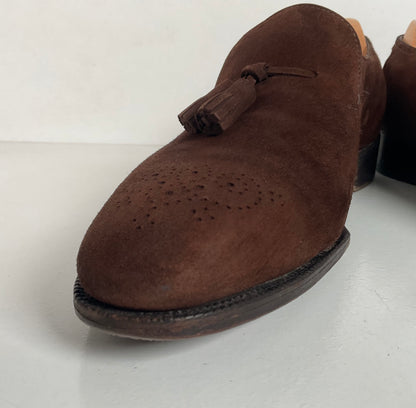 John Lobb Suede Tassel Loafers | Madison | UK 7.5 E | US 8.5 D