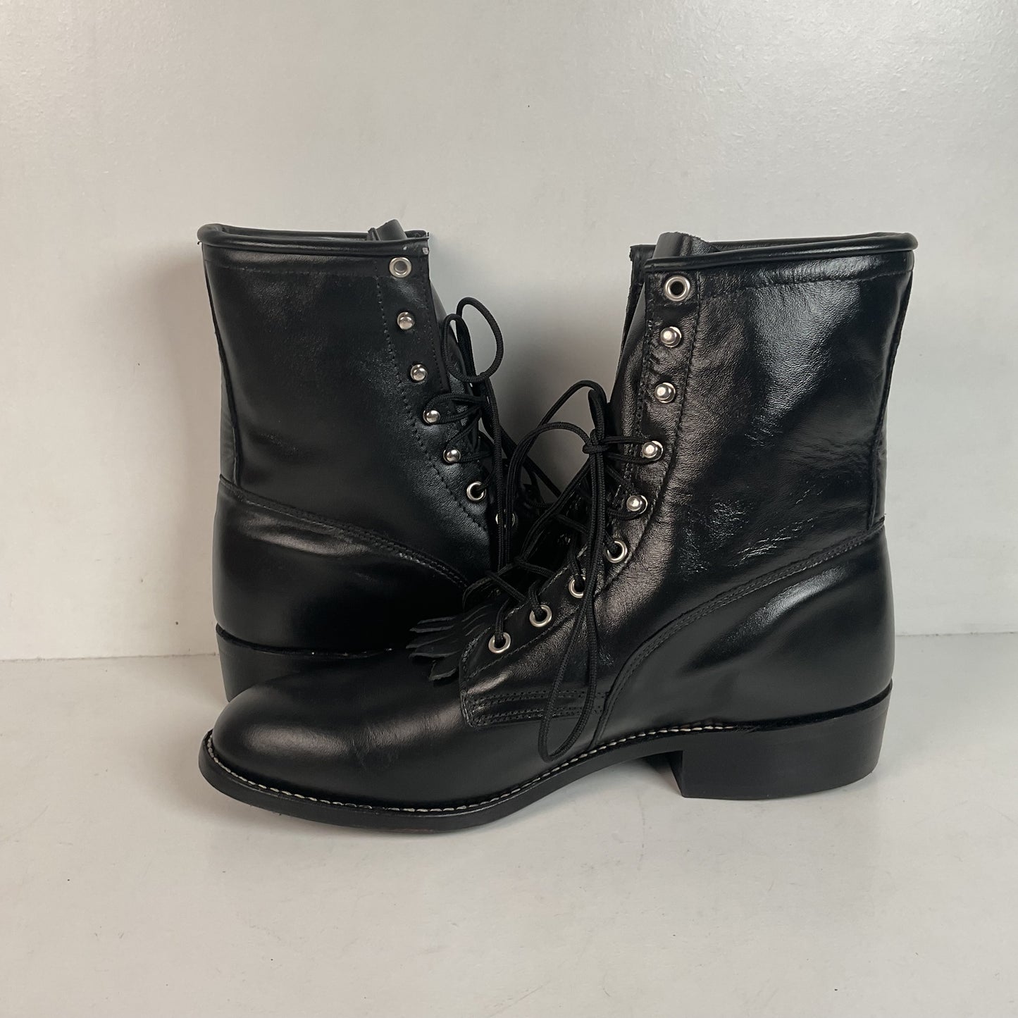 Vintage J. Chisholm Kiltie Packer Boots 9.5 EE USA Made Lace Up