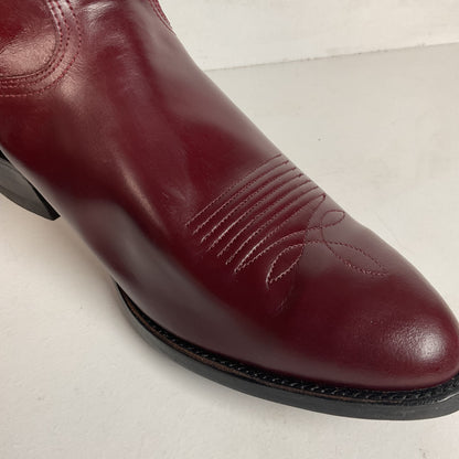 Vintage Nocona Legacy Cowboy Boots 9.5 E Burgundy Calf USA Made