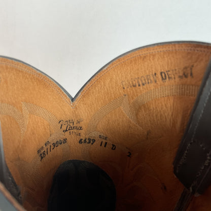 Vintage Grey Tony Lama Grey Cowboy Boots 11 D Gold Label USA Made