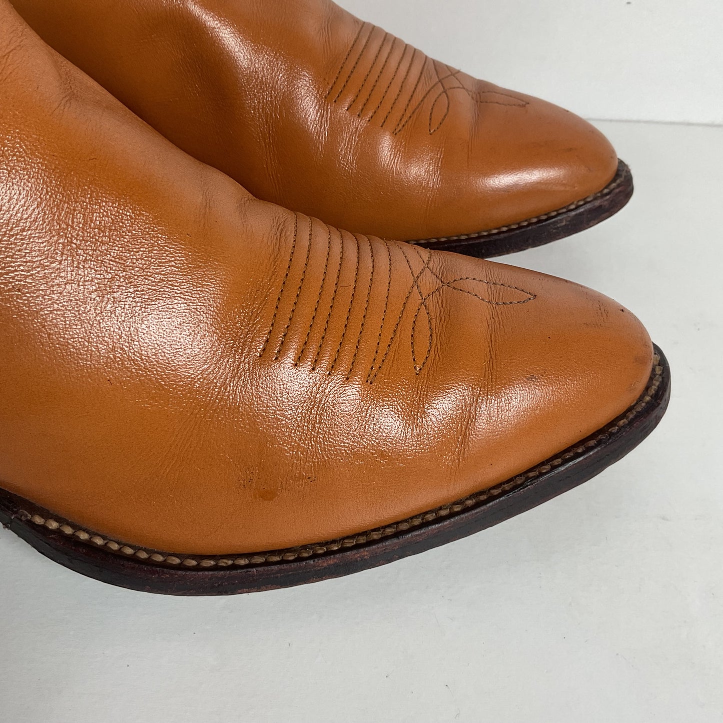 Vintage Nocona 17” Cowgirl Boots 7.5 C USA Made Old White Label