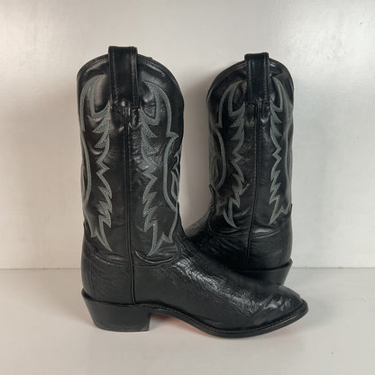 Tony Lama Smooth, Pin Quill Ostrich Cowboy Boots 8.5 EE Wingtip Exotic USA